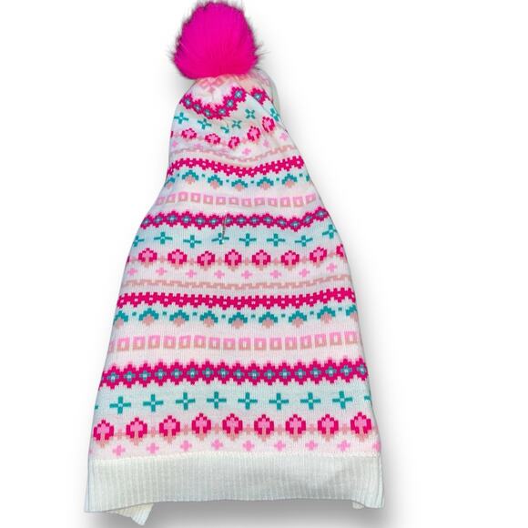 Novogratz Pet Dog Sweater Sz Small Coat Hooded Fleece Lined Teal Pink Nordic Pup - Picture 11 of 11